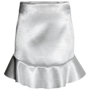 H and M mini Peplum Metallic Silver Skirt
